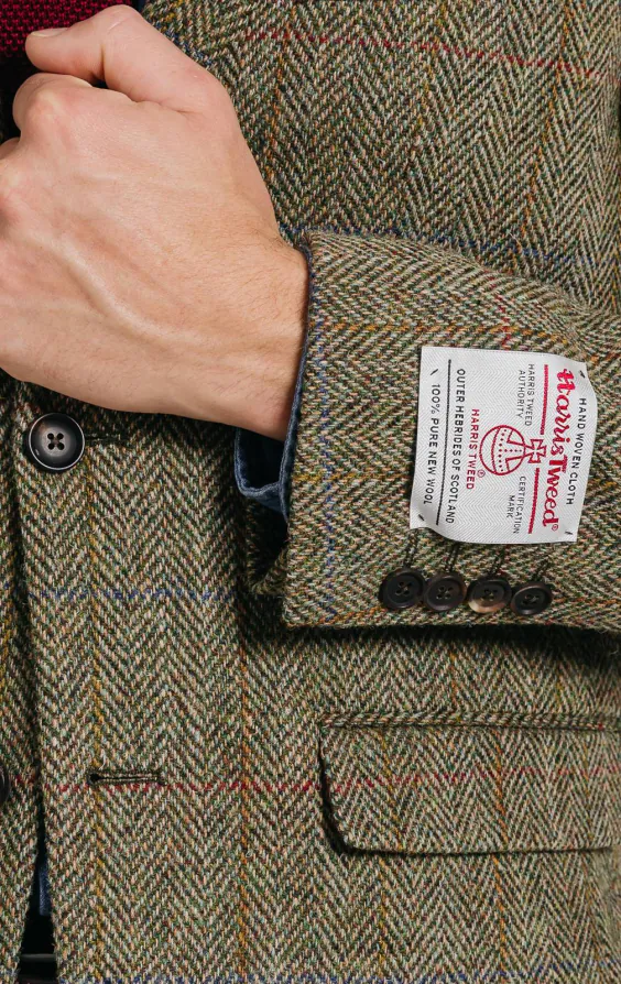 Harris Tweed, Tweedkavaj, grön, storrutig - photo 2