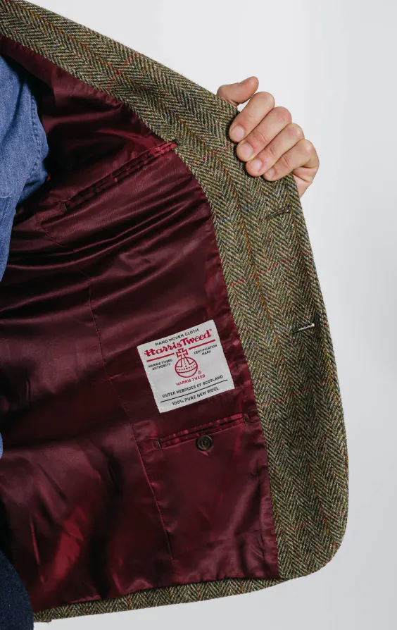 Harris Tweed, Tweedkavaj, grön, storrutig - photo 4