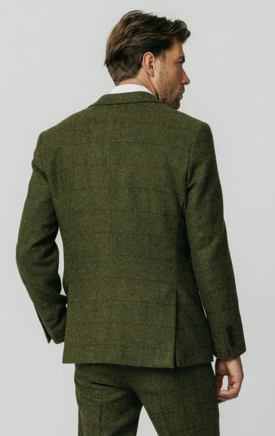 Grön fönsterrutig tweed 3-delad kostym - photo 5 Grön fönsterrutig tweed 3-delad kostym - photo 5