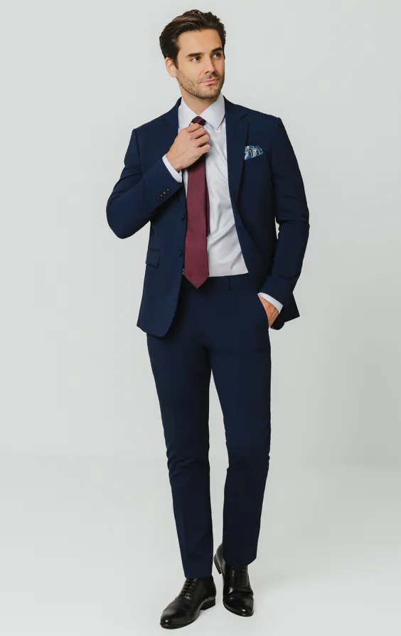Blå slimfit kostymkavaj - photo 1