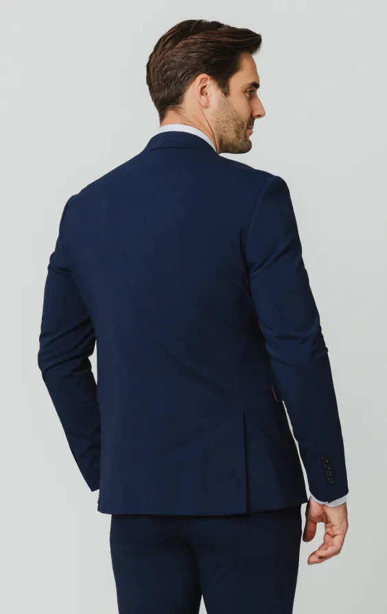 Blå slimfit kostymkavaj - photo 5