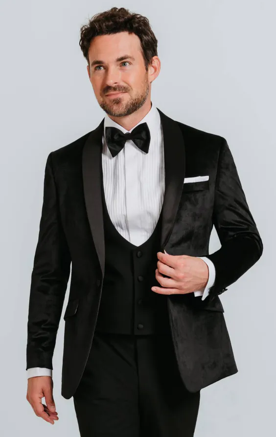 Svart slimfit sammetskavaj Svart slimfit sammetskavaj
