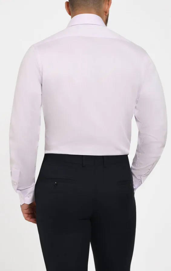 Lilac, fiskbensmönstrad, 100% bomull poplin, easy care skjorta - photo 2 Lilac, fiskbensmönstrad, 100% bomull poplin, easy care skjorta - photo 2