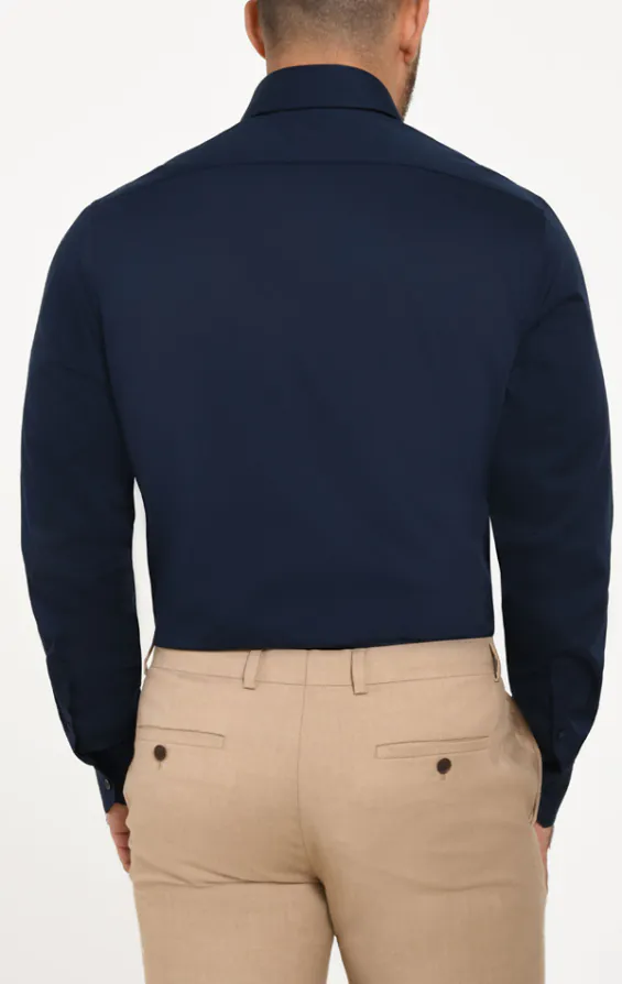 Navy, 100% bomull poplin, easy care skjorta - photo 2 Navy, 100% bomull poplin, easy care skjorta - photo 2