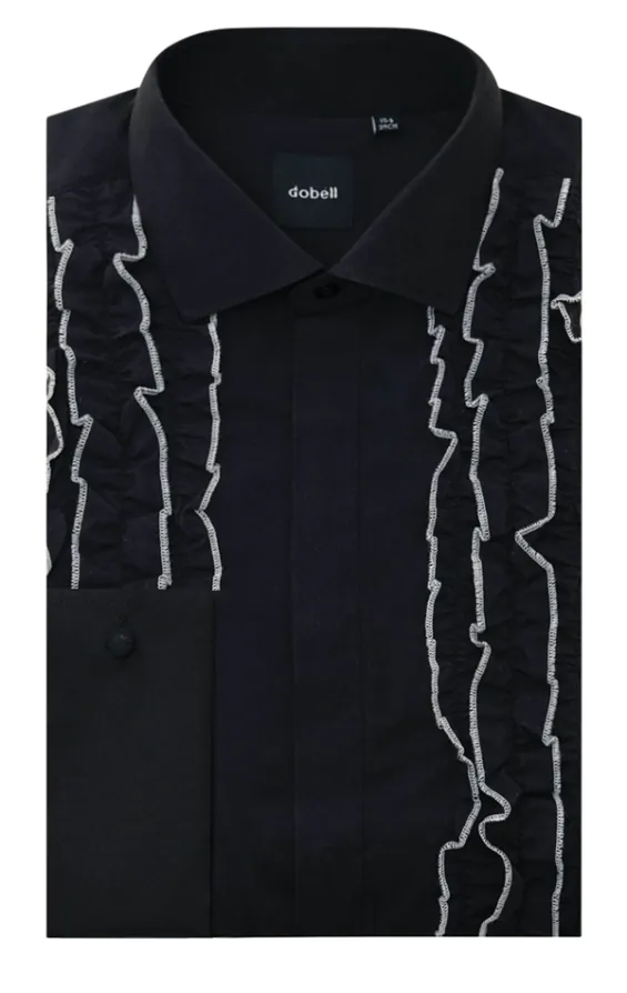 Svart finskjorta volanger med vit kant - photo 1