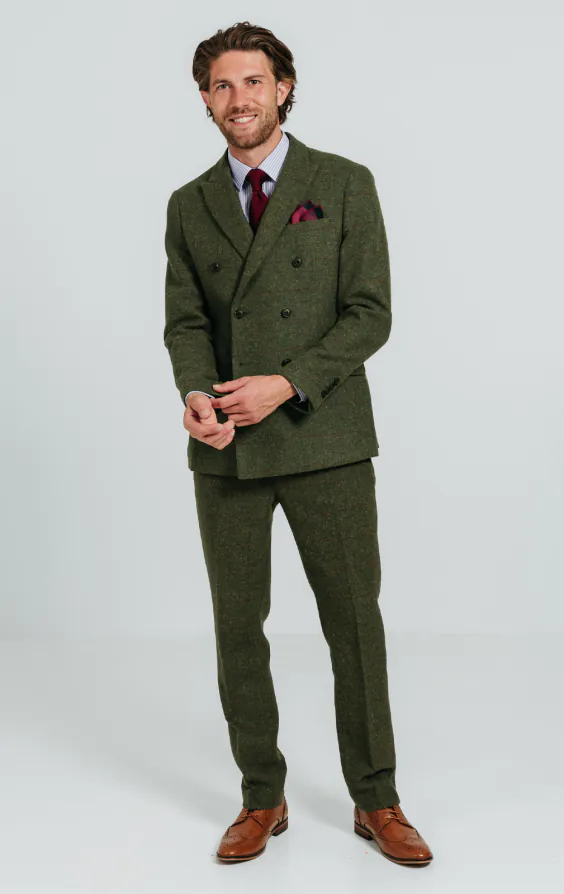 Grön fönsterrutig tweed dubbelknäppt kavaj - photo 1