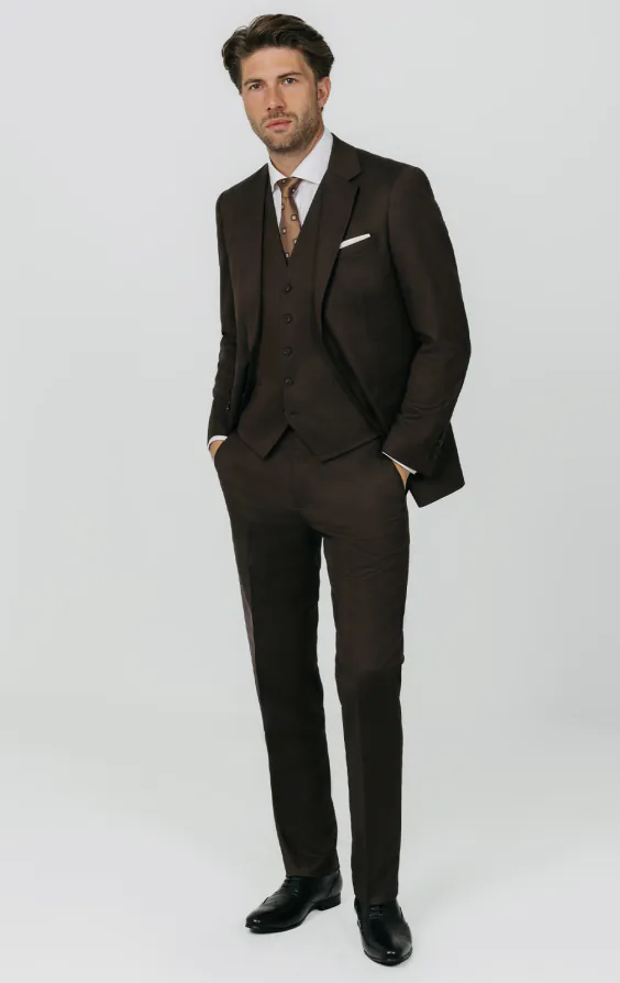 Brun twill 3-delad kostym - photo 1 Brun twill 3-delad kostym - photo 1