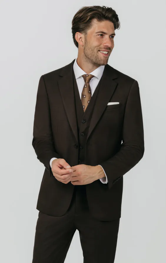 Brun twill 3-delad kostym Brun twill 3-delad kostym