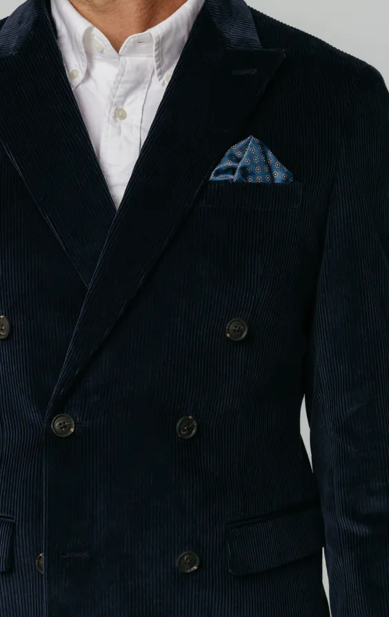 Double Breasted Navy Corduroy 3 Piece Suit - photo 3 Double Breasted Navy Corduroy 3 Piece Suit - photo 3