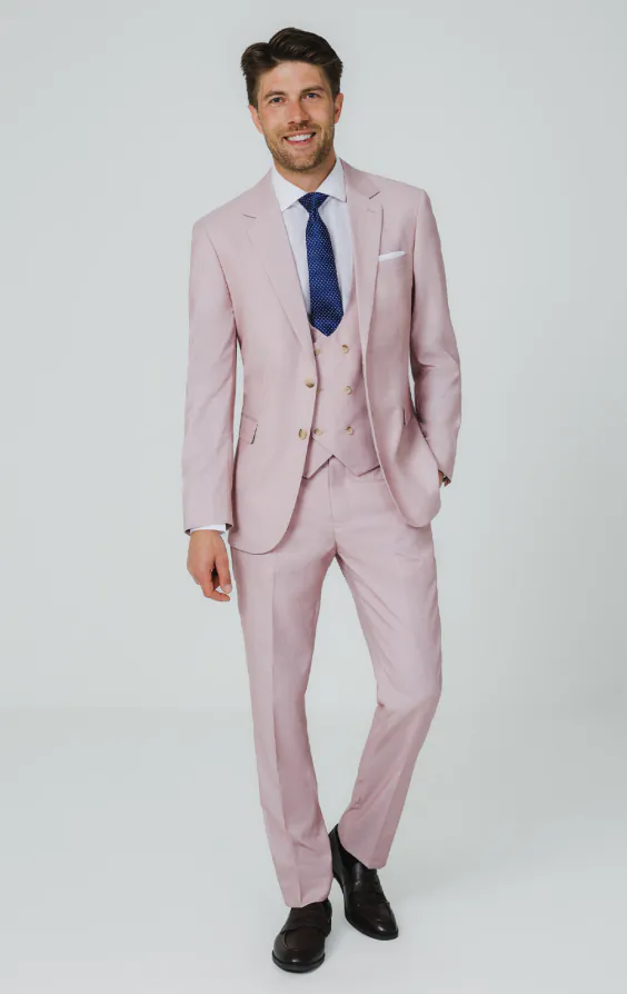 Rosa sharkskin 3-delad kostym - photo 1