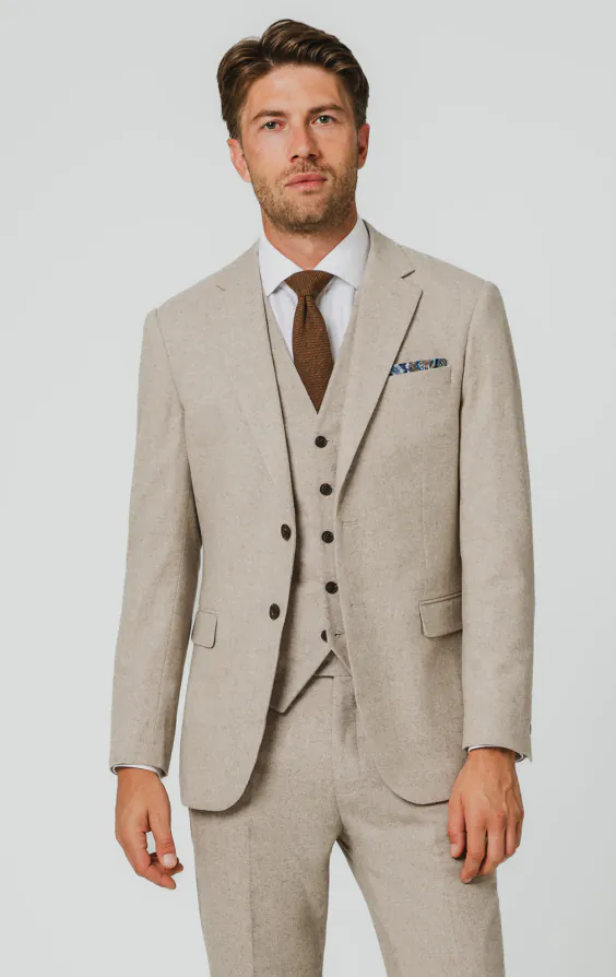 Stone 'Donegal' tweed 3-delad kostym