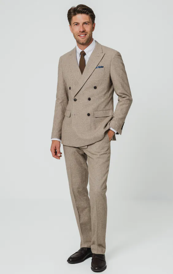 Camelbrun twill tweed 3-delad kostym - photo 1