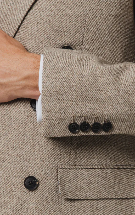 Camelbrun twill tweed 3-delad kostym - photo 2