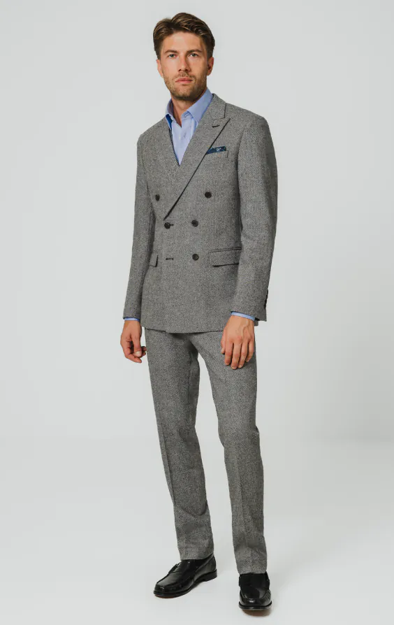 Grå twill tweed kostym - photo 1