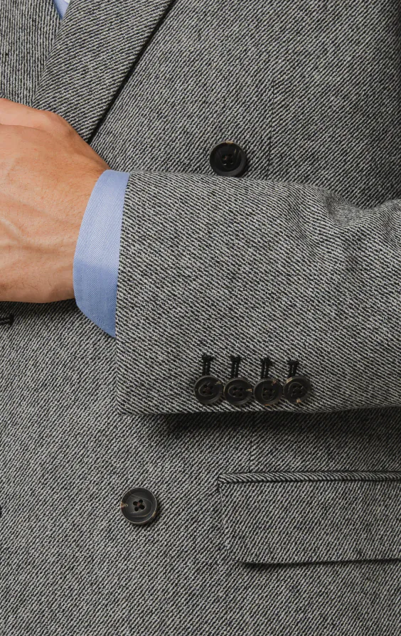Grå twill tweed 3-delad kostym - photo 2 Grå twill tweed 3-delad kostym - photo 2