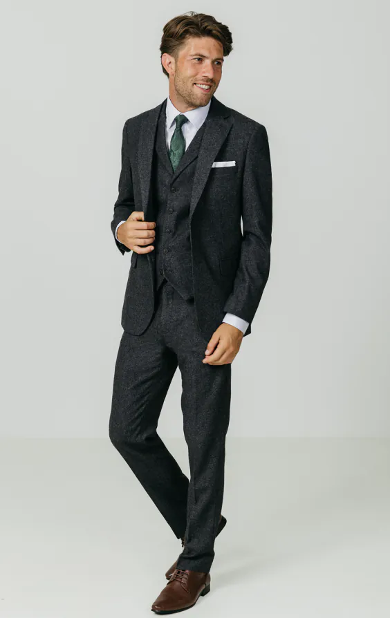 Grå ‘Donegal’ tweed 3-delad kostym - photo 1