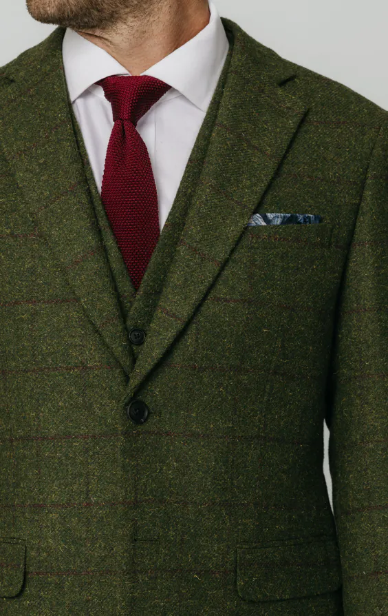 Grön fönsterrutig tweed 3-delad kostym - photo 3 Grön fönsterrutig tweed 3-delad kostym - photo 3