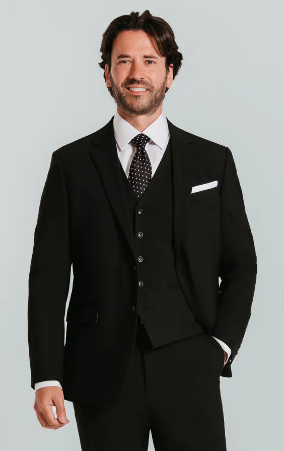 Svart slimfit 3-delad kostym Svart slimfit 3-delad kostym