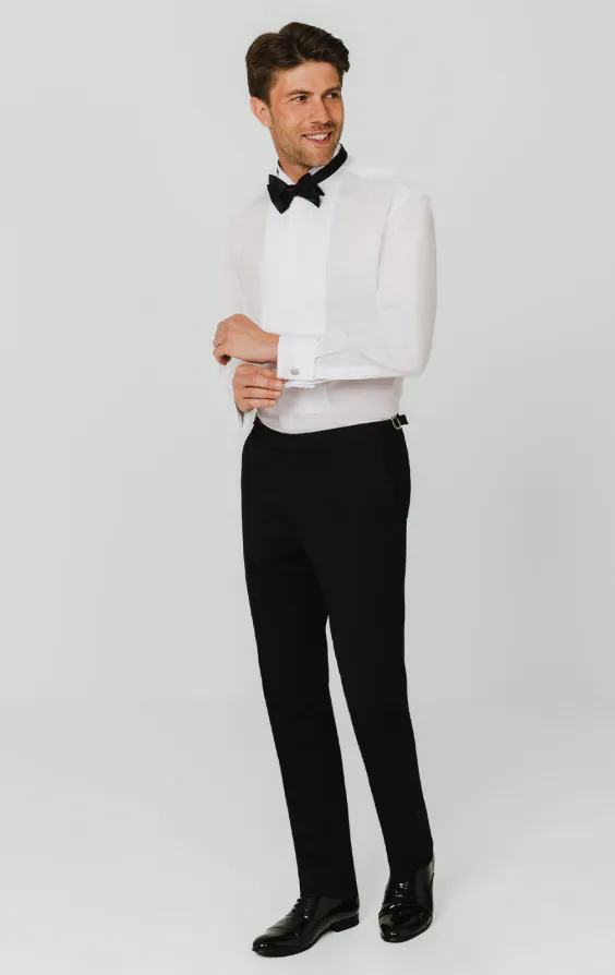 Vit slimfit skjorta, veckad front, uppfälld krage - photo 2