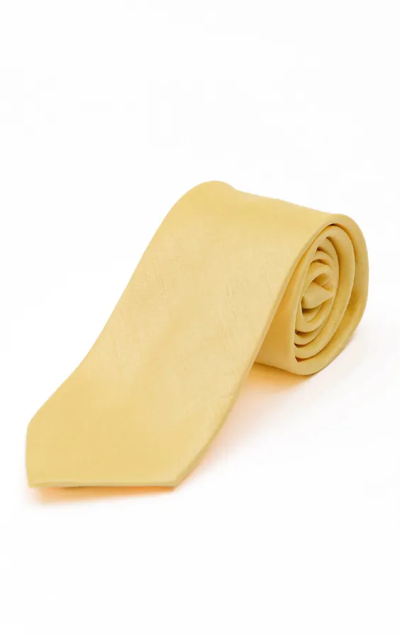 Ljusgul slips i polyester dupion