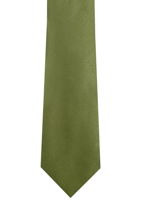 Grön slips i polyester dupion - photo 1