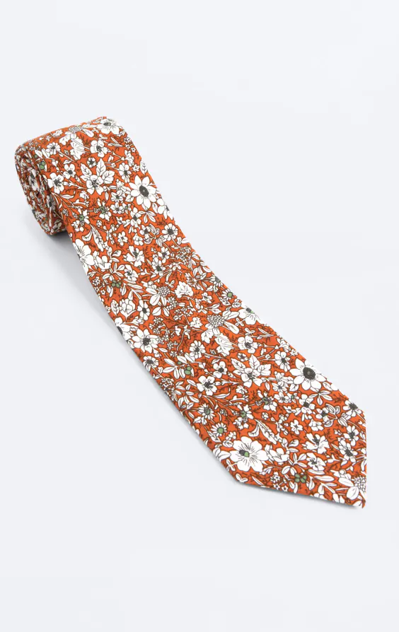 Orange blommig slips - photo 2