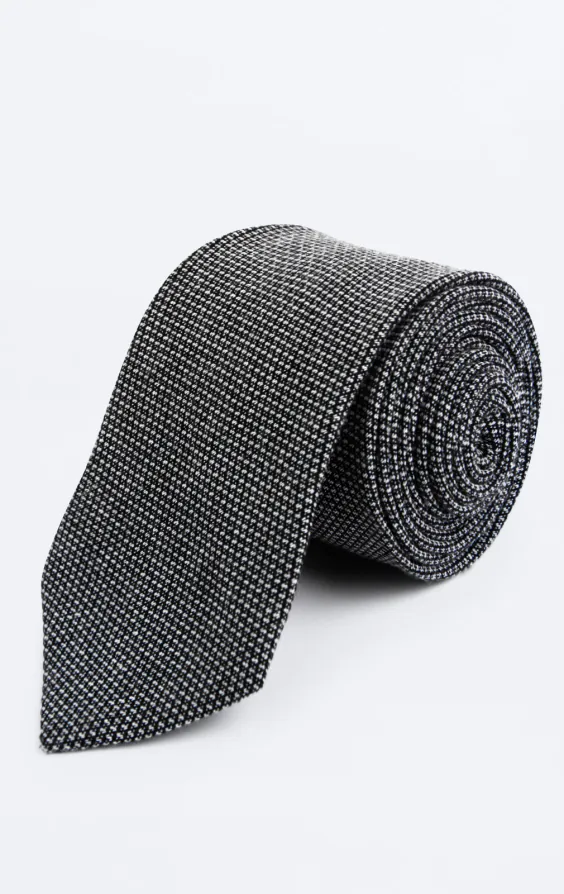 Grå vävd slips