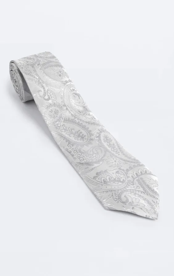 Silver paisleymönstrad slips - photo 2