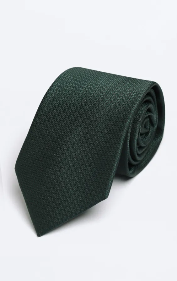 Mörkgrön texturerad slips