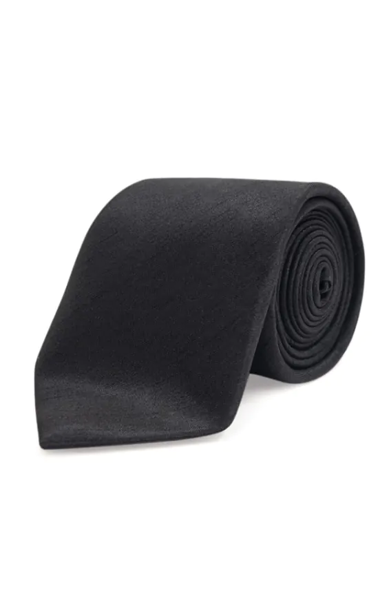 Svart slips i polyester dupion