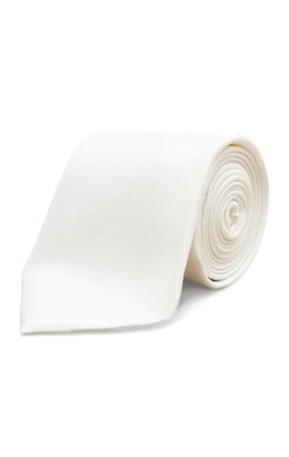 Elfenbensfärgad slips i polyester dupion Elfenbensfärgad slips i polyester dupion