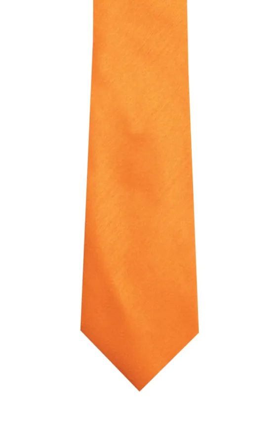 Bärnstensfärgad slips i polyester dupion - photo 1