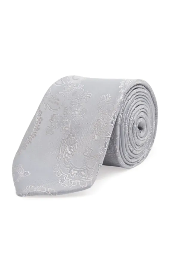 Pojkar silver paisleymönstrad slips