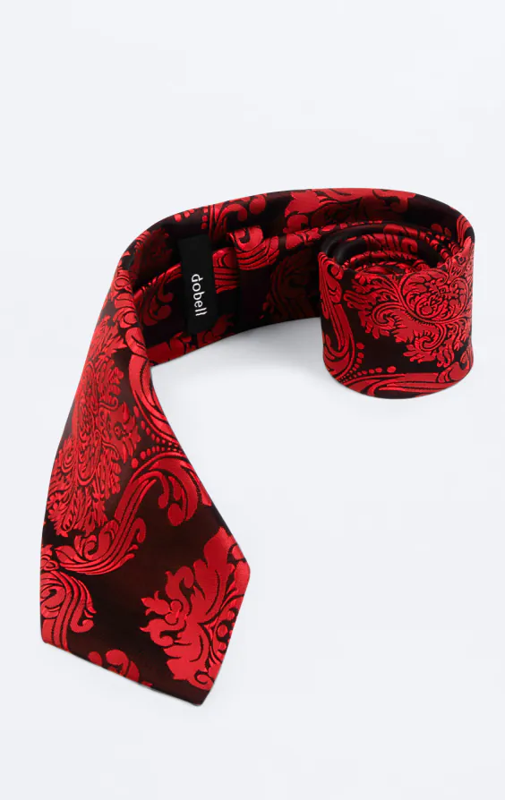 Röd victoriansk jacquard slips - photo 1