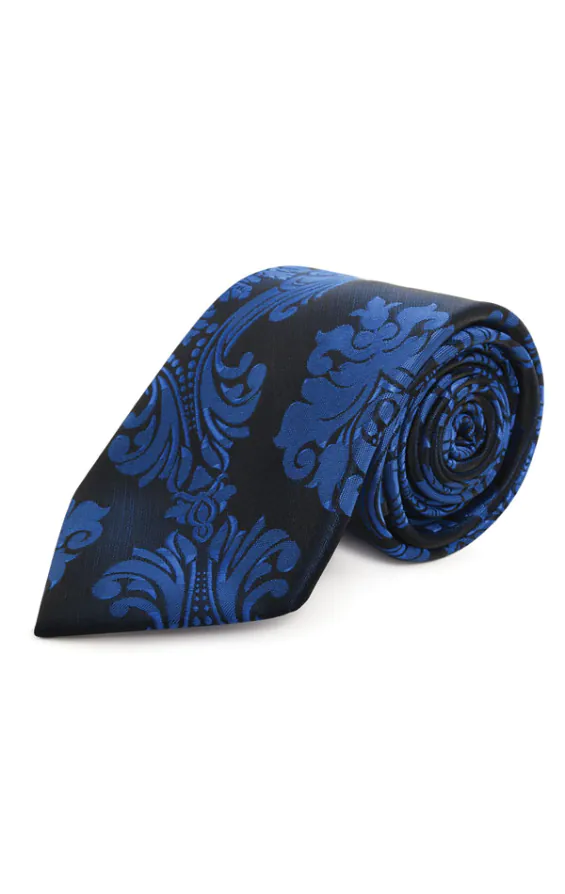 Blå victoriansk jacquard slips