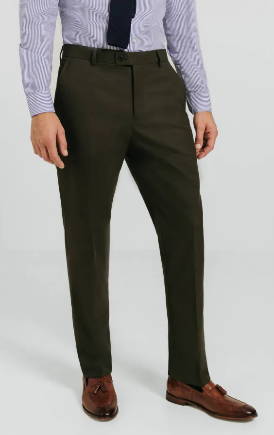 Mörkgrön twill kostymbyxor Mörkgrön twill kostymbyxor