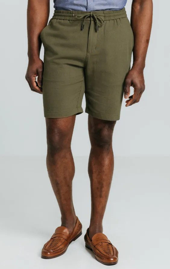 Grön shorts i linnetwill - photo 1