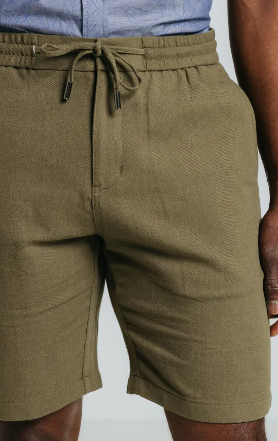 Grön shorts i linnetwill - photo 2