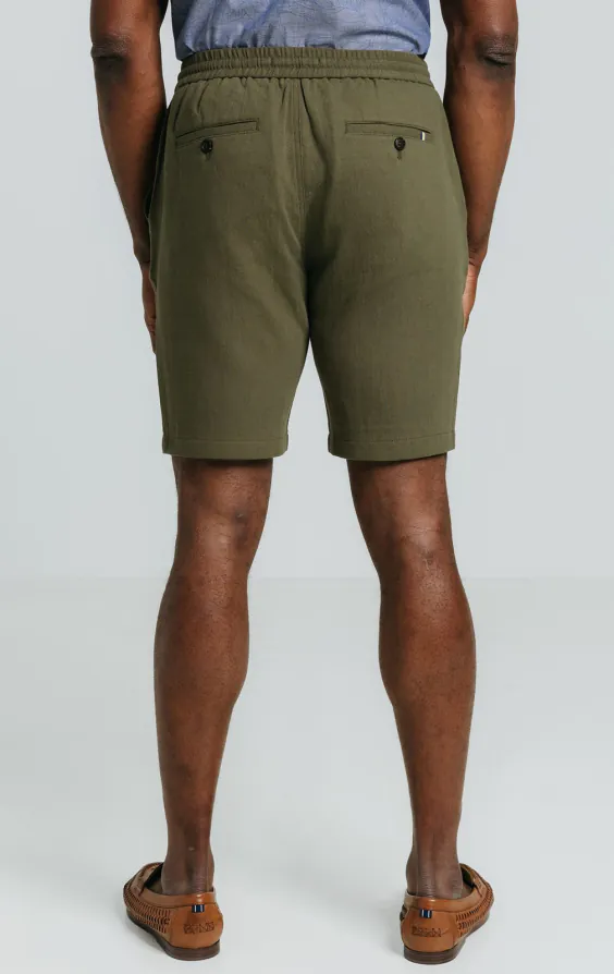 Grön shorts i linnetwill - photo 3