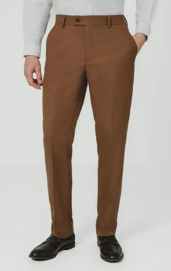 Midbrun twill kostymbyxor Midbrun twill kostymbyxor