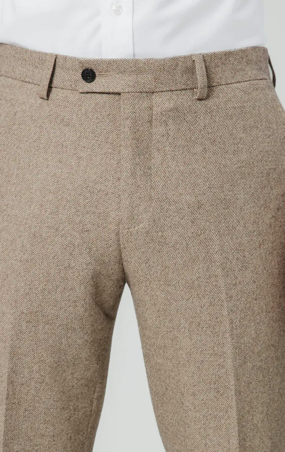 Camelbrun twill tweed kostymbyxor - photo 1 Camelbrun twill tweed kostymbyxor - photo 1
