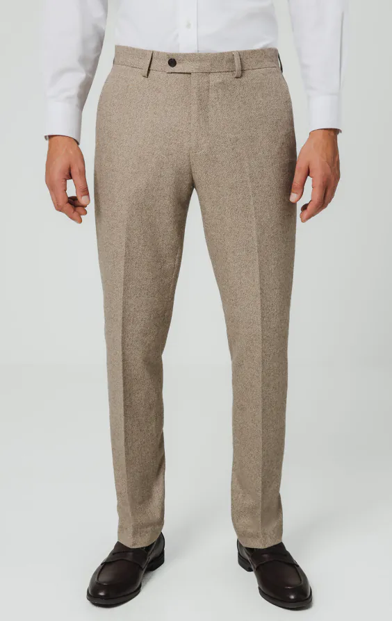 Camelbrun twill tweed kostymbyxor Camelbrun twill tweed kostymbyxor