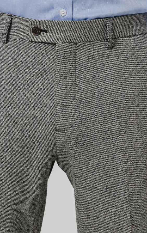 Grå twill tweed kostymbyxor - photo 1 Grå twill tweed kostymbyxor - photo 1