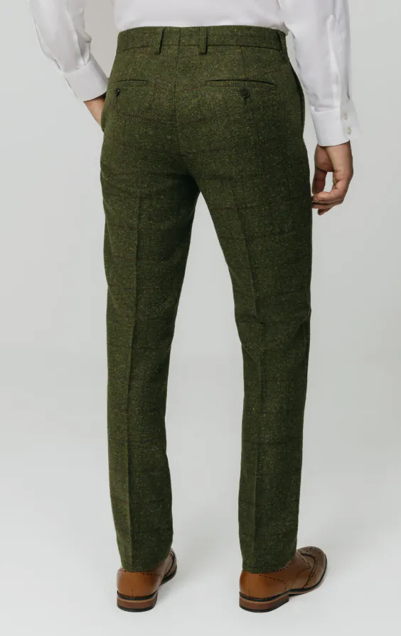 Grön fönsterrutig tweed byxor - photo 2
