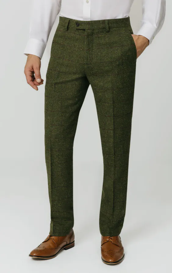 Grön fönsterrutig tweed 3-delad kostym - photo 6 Grön fönsterrutig tweed 3-delad kostym - photo 6