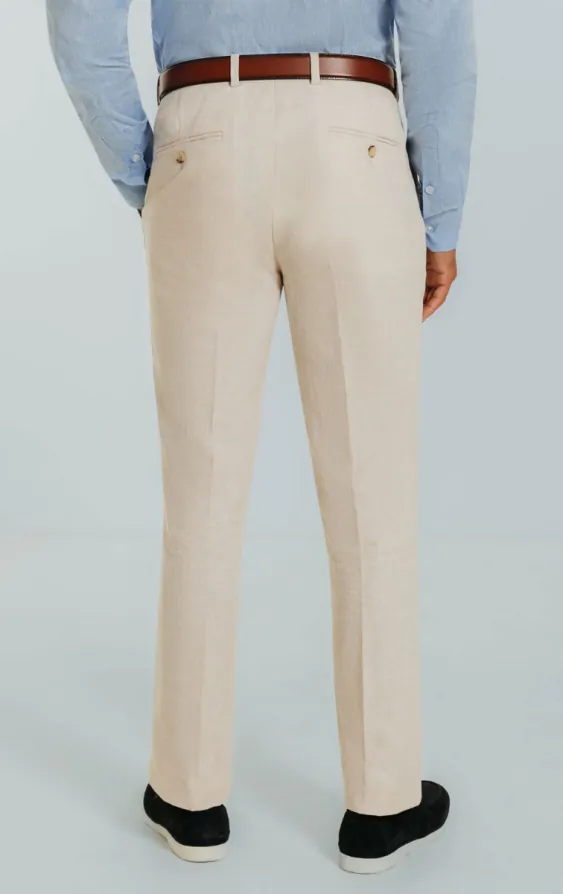 Cream linne slimfit byxor - photo 2
