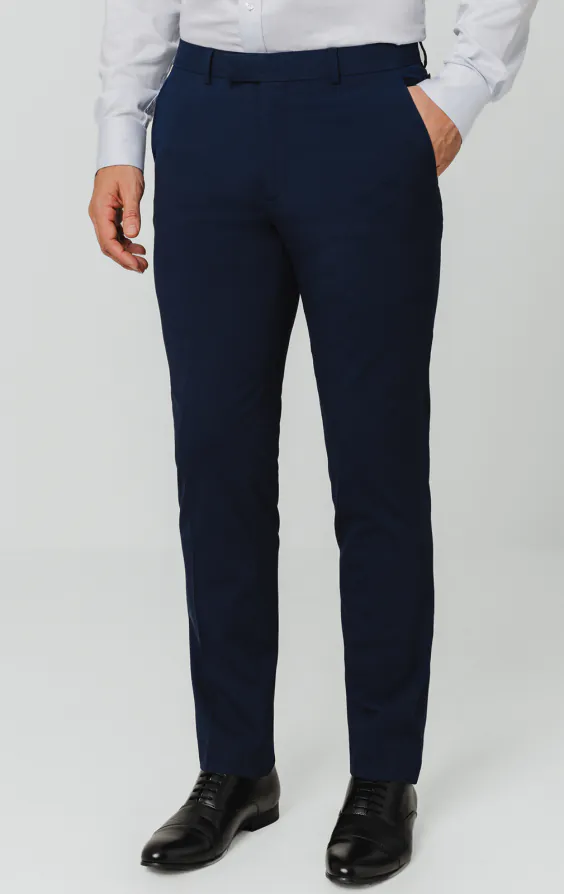 Blå slimfit kostymbyxa