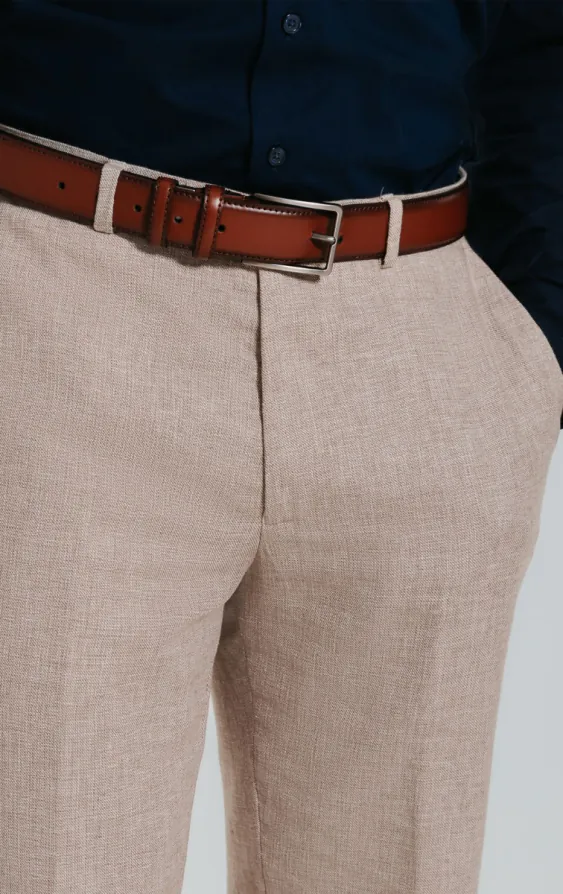 Sand linne slimfit byxor - photo 1