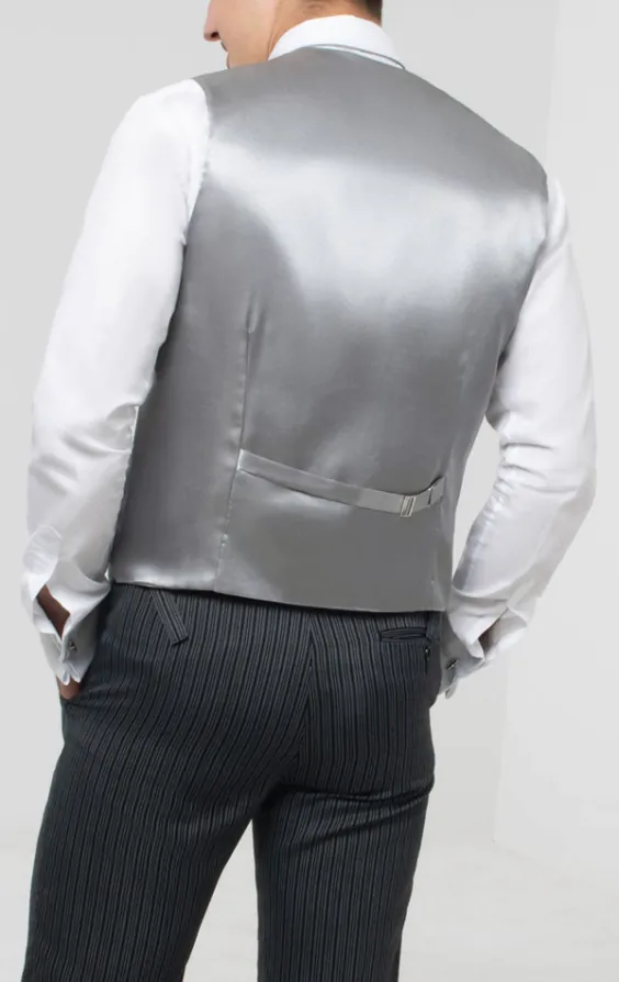 Silverväst i polyester dupion  - photo 4