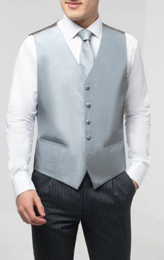 Silverväst i polyester dupion 